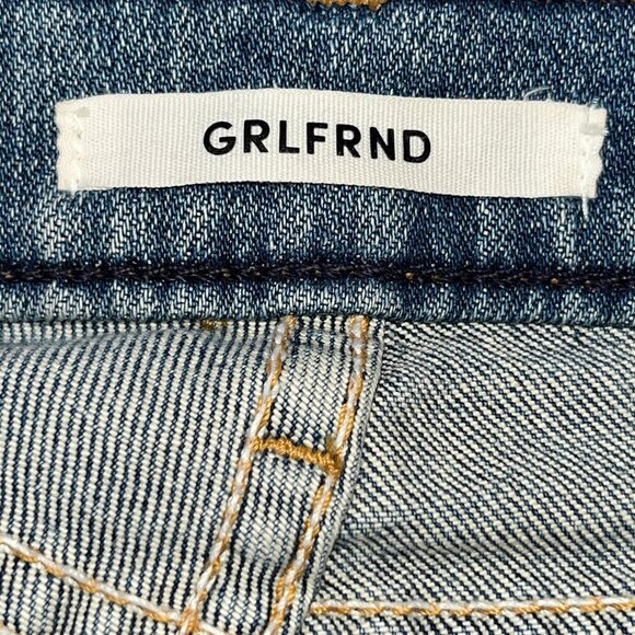 GRLFRND NAOMI Blue Jeans in "I Will Survive" Wash Made in USA Ripped Knees - 24 - Picture 9 of 13